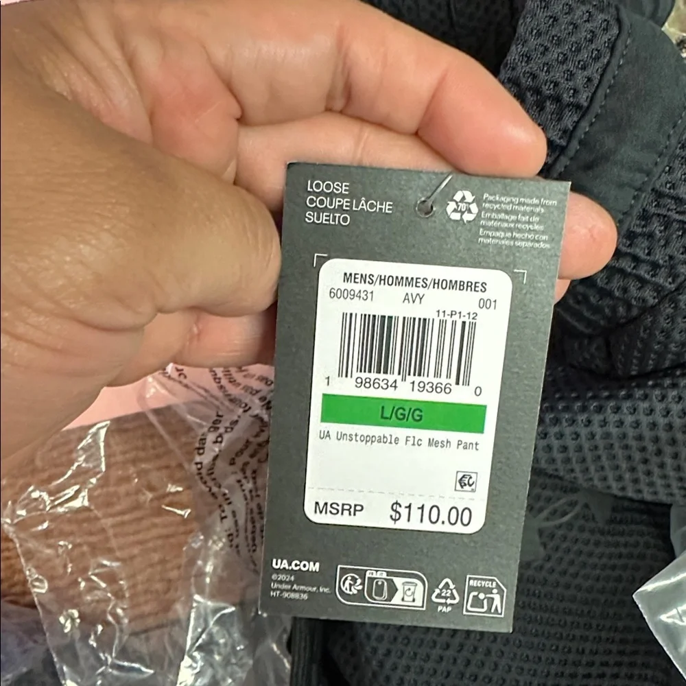 $110 Under Armour UA  Unstoppable  Mesh Pants Joggers Black Men's Large <<305>> - Picture 12 of 12